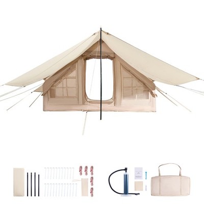 Uimoso Camping Inflatable Tent for 3-5 People with Air Pump and Shelter