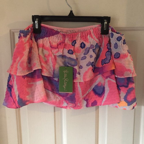 Lilly Pulitzer BERK CROP TOP MIDI LARGE Sandy Rays Pink NWT