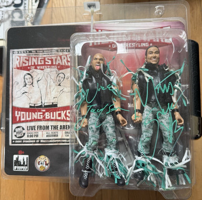 Rising Stars Young Bucks Signed 2-Pack COA Authentic Mint condition