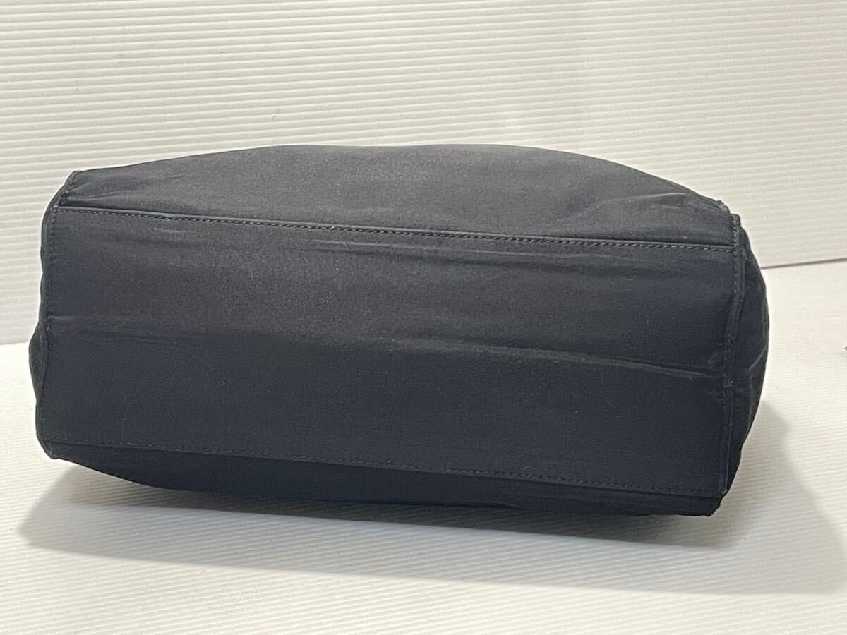 Prada Tessuto Nylon Chain Handle Black Shoulder Bag Vintage Authentic thumbnail 6