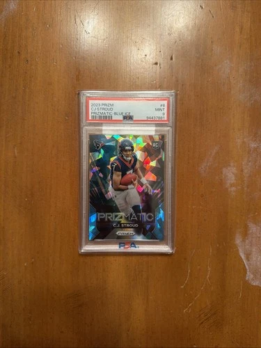 2023 Panini Prizm CJ Stroud Rookie /99 Blue Cracked Ice Prizmatic  PSA 9