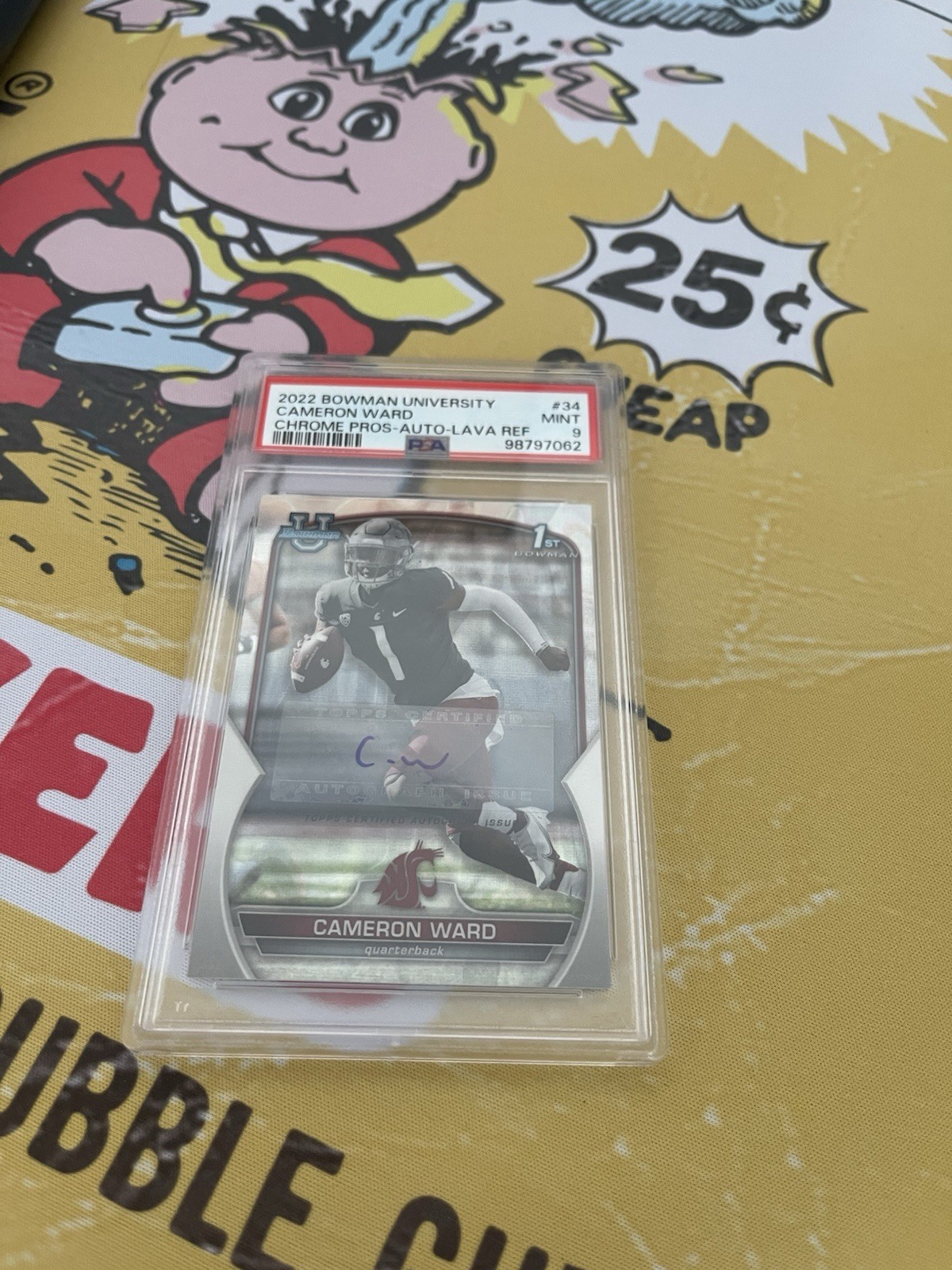 2022 Bowman University Chrome Cameron Ward Lava Refractor /199 Auto PSA 9