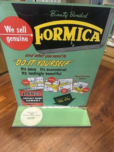 Formica Laminated Hardware Store Display Advertising Metal Sign Vintage