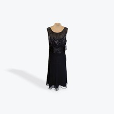 Metaphor Black Beaded Embellished Evening Gown Formal Dress