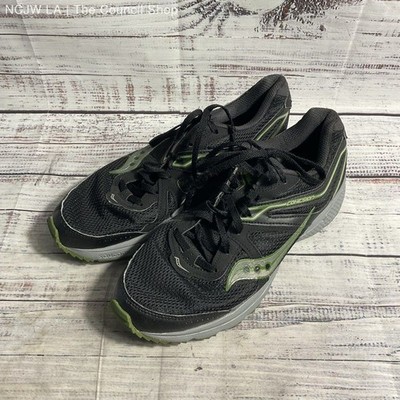 Saucony Grid Cohesion 11 Black/Green Athletic Shoe Men's Size 8.5