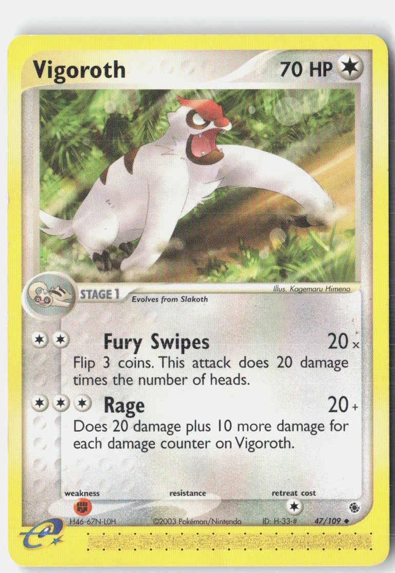 Vigoroth 47/109 Uncommon Ruby & Sapphire Pokemon Near Mint