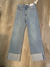 NWT Abercrombie  Fitch The 90's Relaxed High Rise Jeans Cuffed Hem Size 26 2R