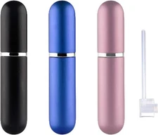 Travel Refillable Perfume Atomisers, 5ML, 3 Pcs Mini Portable Spray Bottles, Rou