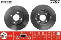 2X Bremsscheibe TRW DF2622 FüR GBP BAP Scorpio Cougar Mondeo Ford BNP BFP 1 2