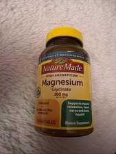 Nature Made "Magnesium Glycinate" 200mg High Absorption/ 60-Capsules Exp 01/2029