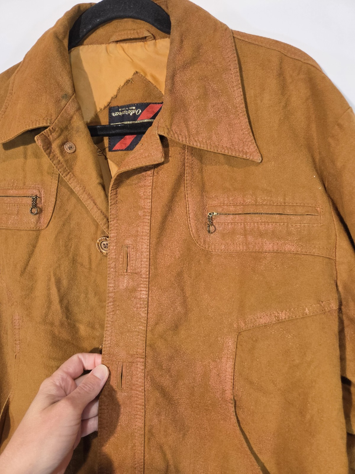 70s Sears Western Bomber Jacket Mens L Brown Vintage … - Gem