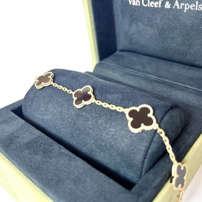 Van Cleef & Arpels Vintage Alhambra 5 Motif Bracelet 18k Yellow Gold VCARA41300