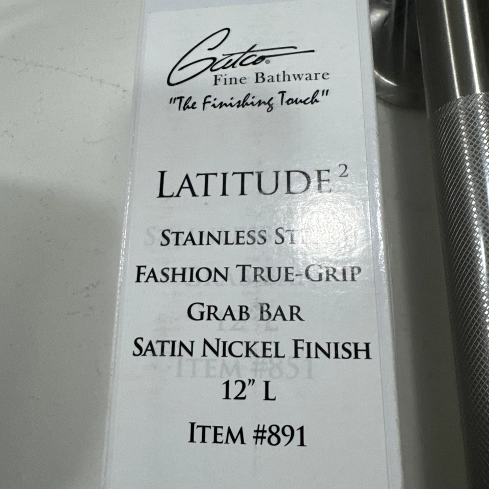 Barra de agarre Gatco 12" acero inoxidable satinado con acabado de níquel Foto 3 de 4