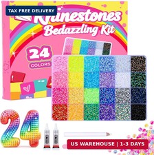 CCINPPY Bedazzler Kit, 30000Pcs 3mm Flatback Resin Rhinestones for Bedazzling, 2