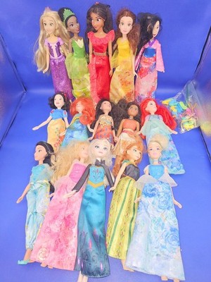 Disney Princess Royal Shimmer Hasbro Dolls lot Dress shoes set belle mulan elsa