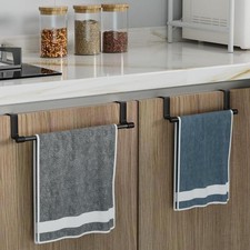Over Cabinet Towel Bar Holder Kitchen Bathroom Hanging Rack Door Organizer