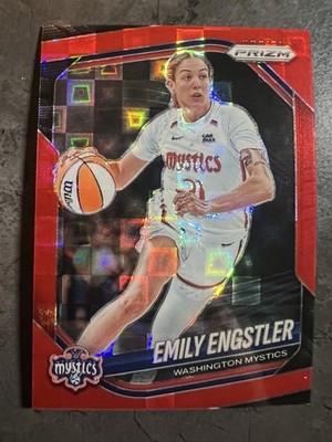 2025 Panini Prizm WNBA Emily Engstler Red Pandora Prizm /199 #86 Mystics 