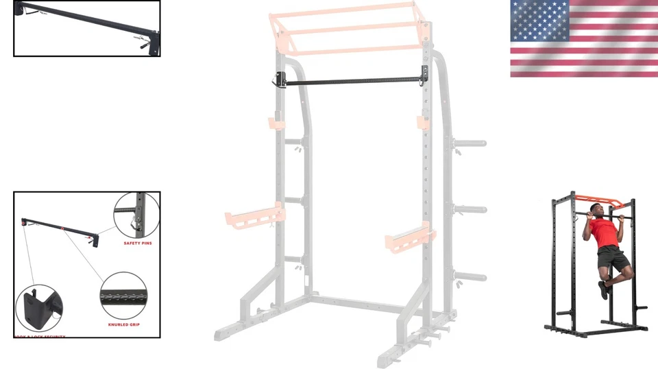 Versatile Home Gym Power Cage Attachments: Plate Holder, Lat Adapter & Dip Bar - Image 2 of 4