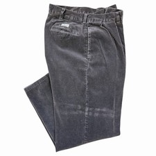 Vintage Polo Ralph Lauren Andrew Corduroy Pants Men 33x30 Grey Double Pleated