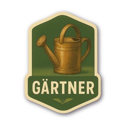 Aufkleber Gärtner Handwerk Jubiläum Gartengestaltung Vintage Wasserkanne Sticker