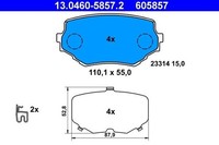 1 X Bremsbelagsatz BremsbeläGe ATE 13.0460-5857.2 FüR Suzuki