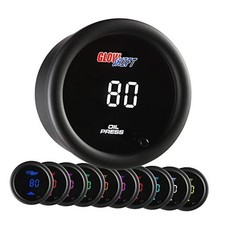 10 Color Digital 145 PSI Oil Pressure Gauge Kit - Includes 1/8-27 NPT