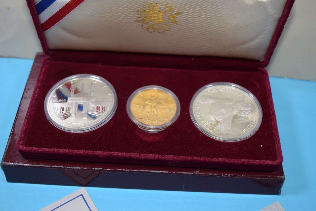 1983 - 1984 U.S. Olympics $10 Gold Silver Commemorative Coin Set