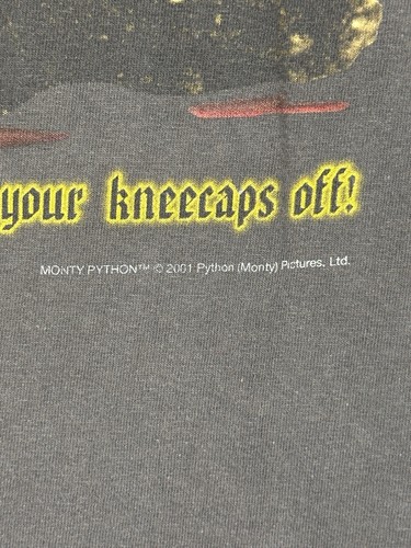 Vintage Monty Python Shirt Black Faded Just A Flesh Wound Movie Promo 2001 Sz M - Picture 7 of 9