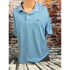 Lacoste Mens Light Blue Cotton Pique Short Sleeve Polo Shirt Size 7 XL XXL