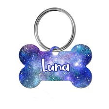Galaxy Personalized Pet ID Dog Tag Name Plate Unique Design Pretty Girly Space