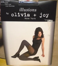Illusions by Olivia + Joy New York  All in One Over-The-Knee Tights Gray SZ XXL