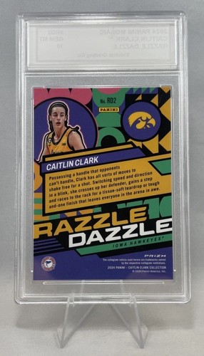 Caitlin Clark gema graduada como nueva 10 2024 mosaico Panini #RD2 Razzle Dazzle - Imagen 2 de 3