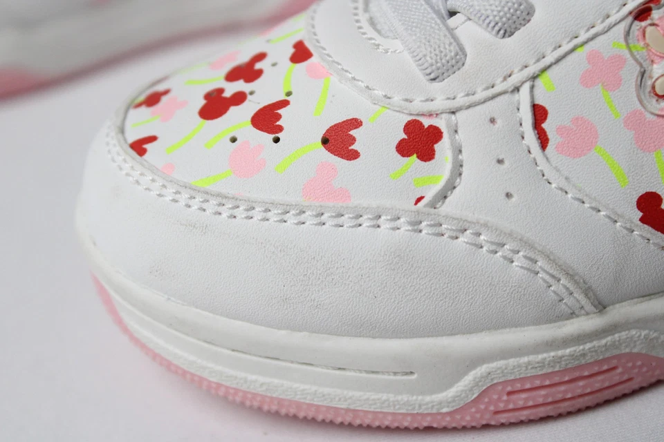 Disney Junior Niñas Pequeñas Estampado Floral Zapatillas bajas CD4 Blanco/Rosa EE. UU.:11 Foto 2 de 4