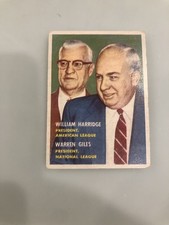 1957 Topps #100 William Harridge and Warren Giles. VG Back Damage