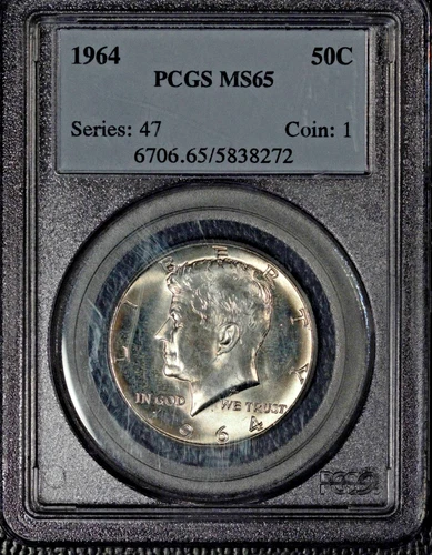 1964 Kennedy Half Dollar, PCGS MS65