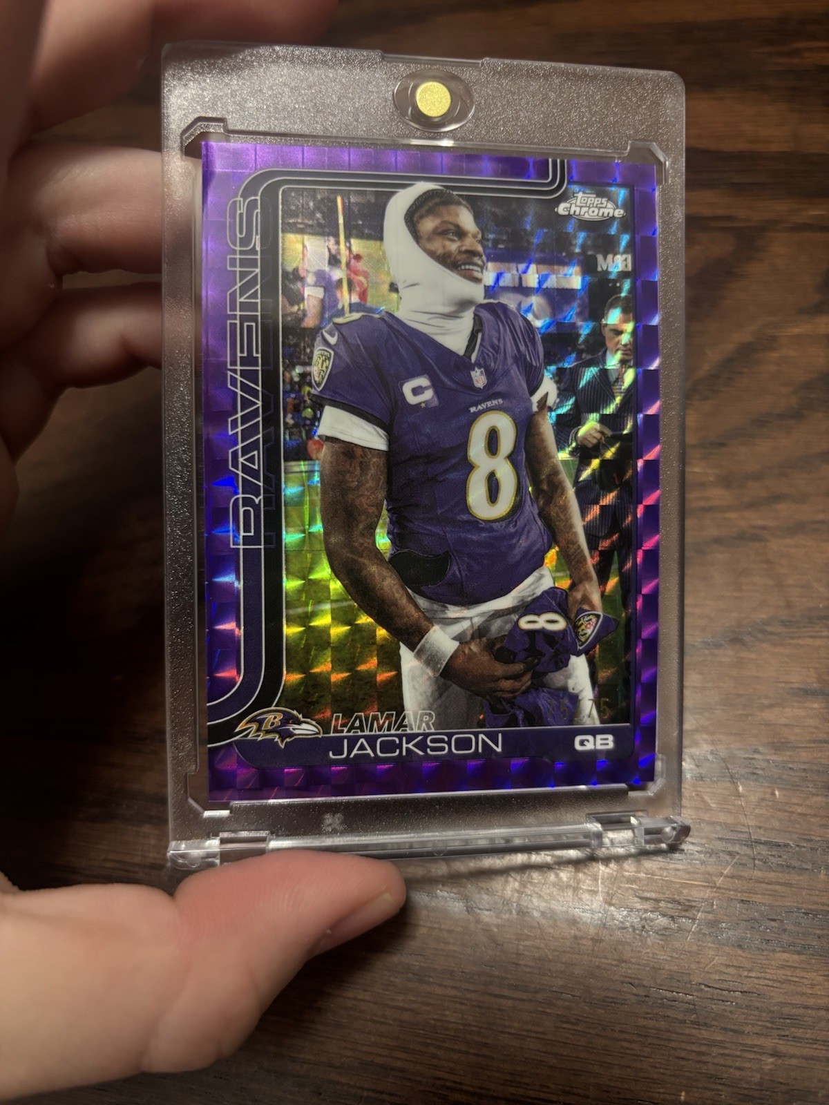 2025 Topps Chrome Lamar Jackson Purple Geometric Variation 75/75 EBAY 1/1 🔥🔥