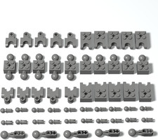55 Piece Ball Joints Bulk Assortment Pack - Dark Gray Joints with 7 Sizes
