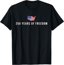 250 Years of Freedom 250th Anniversary USA Flag 4th of July T-Shirt
