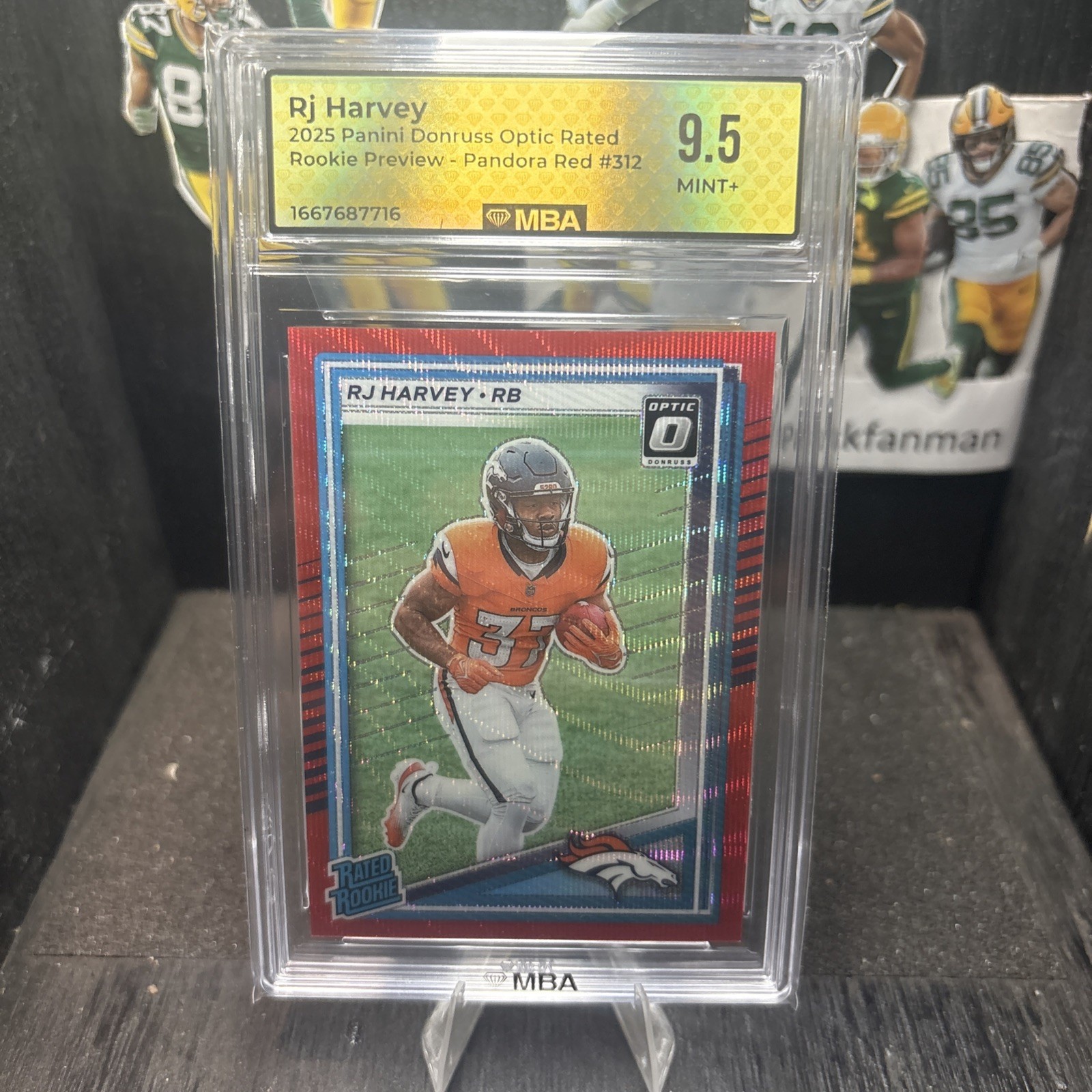 2025 Donruss Optic Preview RJ Harvey Red Wave Rated Rookie MBA Mint+ 9.5