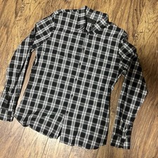 Prada Striped Black And White Pinstripes Look Button Up 39/15.5 Medium