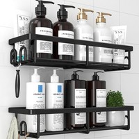Kitsure Duschablage Ohne Bohren 2 StüCk Edelstahl Badezimmer Organizer Schwarz