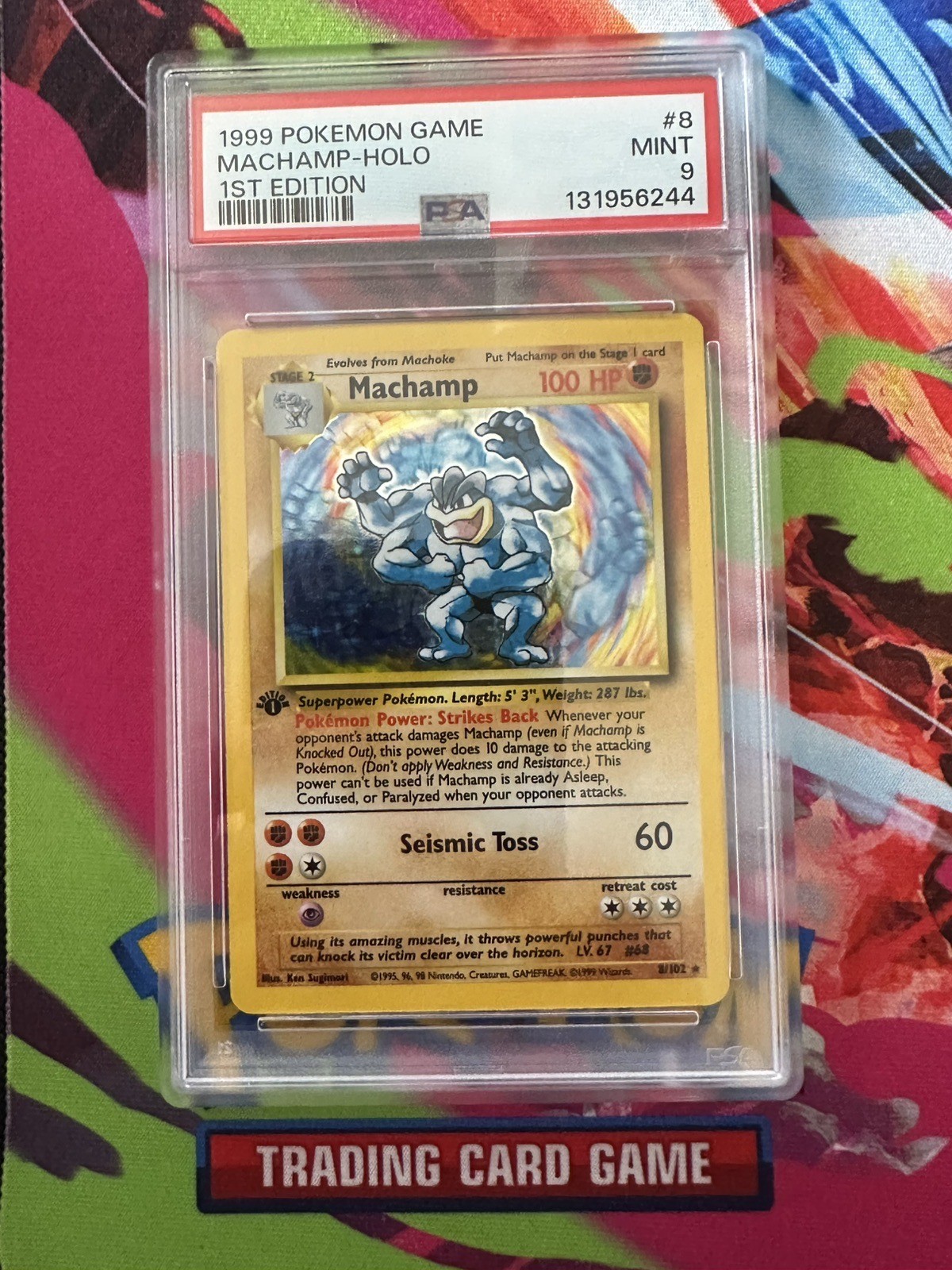PSA 9 MINT Machamp Holo Rare 1st Edition #8 1999 Pokemon Base Set English WOTC