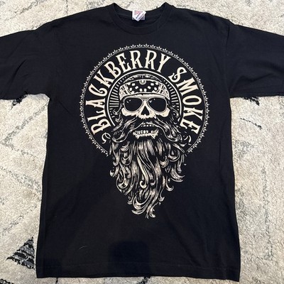 Blackberry Smoke T-shirt Biker Skull Rock N  Roll Band Men s USA Made In USA