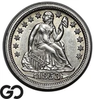 1853 Seated Liberty Dime, Arrows, Solid Gem BU++