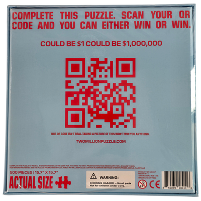 MSCHF $2 Million Dollar Puzzle Sealed 500 Piece QR Code Viral