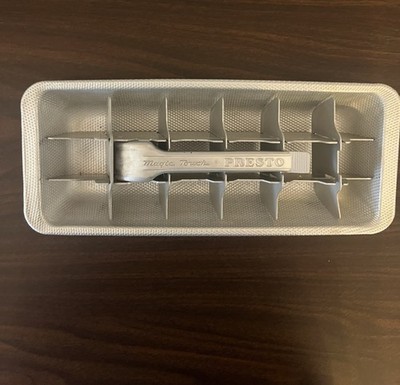 Vintage Magic Touch PRESTO Textured Aluminum 18 Ice Cube Tray