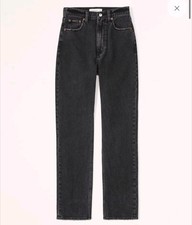 Abercrombie Fitch The Ankle Straight Ultra High Rise Womens 32 14L Black