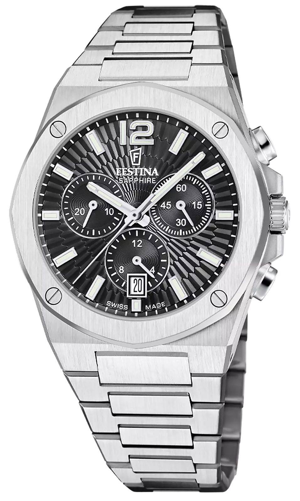 Festina Swiss Made Vallée Quartz Chronograph (42mm) Black Dial / F22002/4 Watch