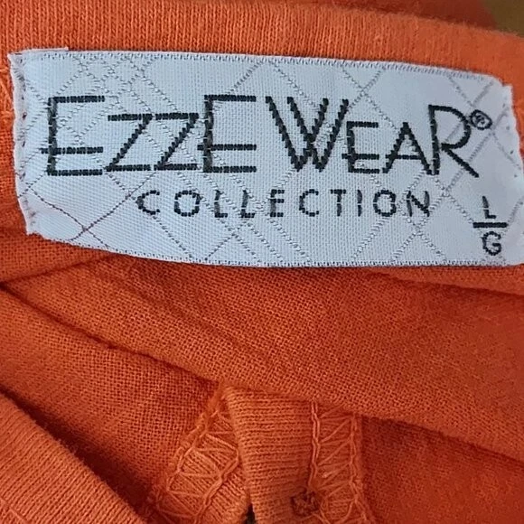 Blusa Ezze Wear Naranja Algodón Botón Frontal Cuello en V Calce Suelto | Para Mujer L Foto 4 de 4