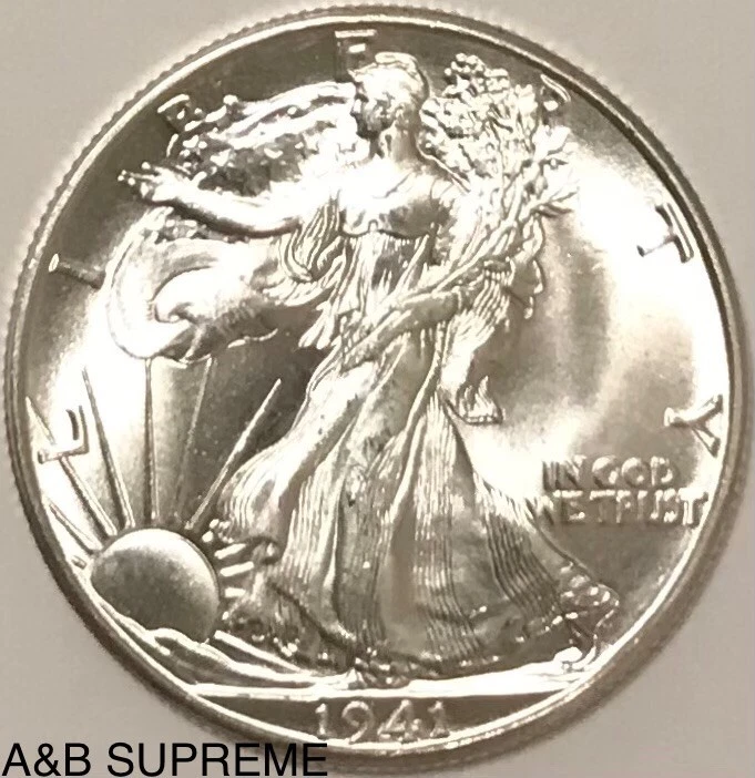 ONE (1) WALKING LIBERTY HALF DOLLAR FROM OBW ROLL CHOICE-GEM BU UNC 90% SILVER - Image 3 of 4